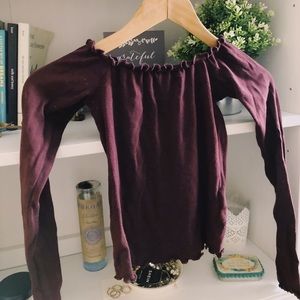 off the shoulder shirt